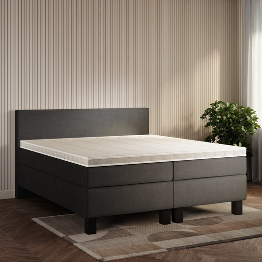 koami Boxspringbett Celine in Samt Grau