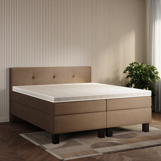 koami Boxspringbett Elora in Samt Beige