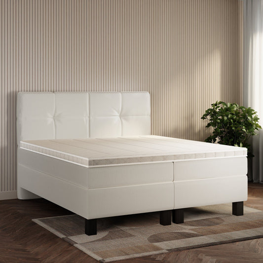 koami Boxspringbett Lumi in Cord Elfenbein