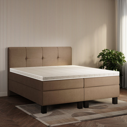 koami Boxspringbett Maelis in Samt Beige