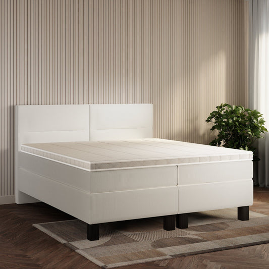 koami Boxspringbett Solane in Cord Elfenbein