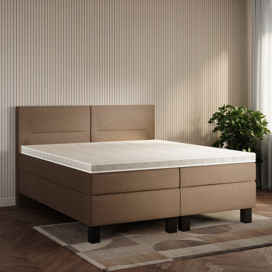 koami Boxspringbett Solane in Samt Beige
